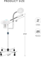 Artist hand Professional Facial Steamer for Face Home Facial Spa with 5X LED Magnifying Lamp Face Steamer Deep Pore Cleansing & Fast Heat Moisturizing Skin Care