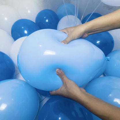 300 Pack Blue and White Balloons 100 of each of the 3 colors 12 inch White Blue - Image 3