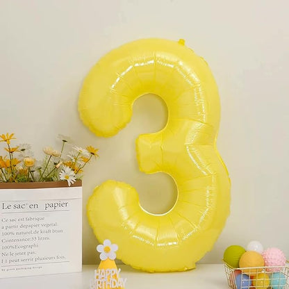 40 inch Yellow Number Balloon Giant Foil Helium Balloons Number 3 Balloon - Image 4