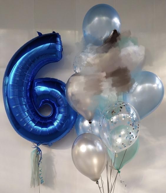 60 Balloon 40 inch Dark Blue Number Balloons - Image 3