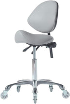Adjustable Hydraulic Roller Saddle - Heavy Duty (450 lbs) - Beauty Salon, Massage, Clinic and Office - Grey