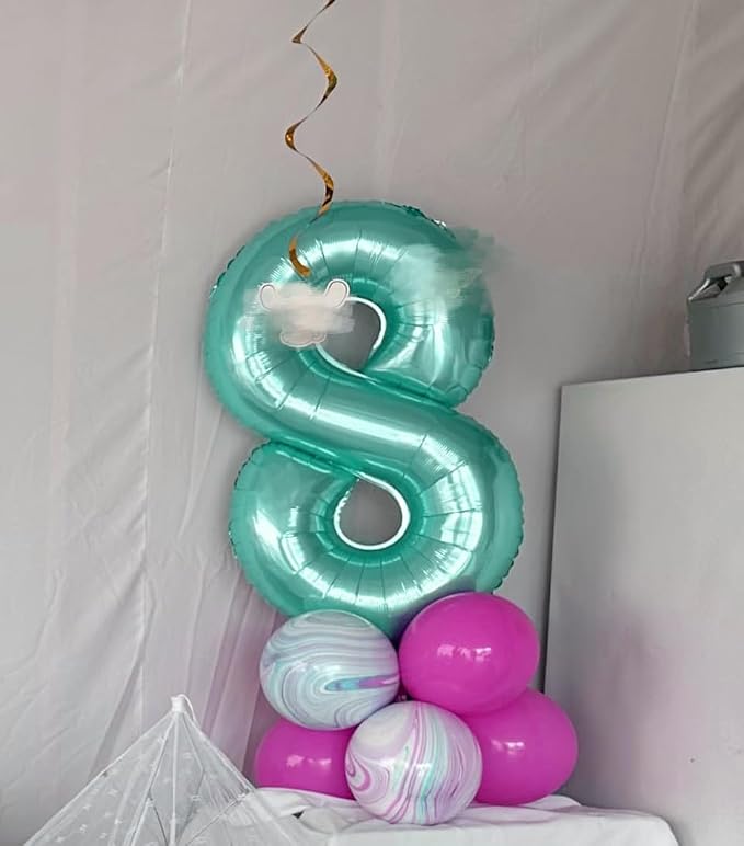 Number Balloons 8 Balloon 40 inch Teal Blue - Image 2