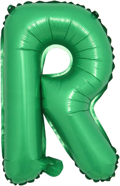 16 inch Green Alphabet Letter and Number Balloons Set Package, Aluminum Hanging by RUIANSI