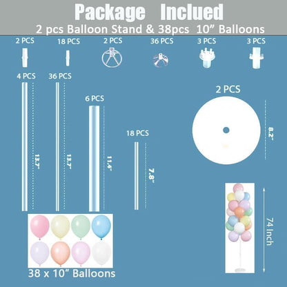 Leesoot 2 Sets 74inch Macarons Floor Balloon Column Kit Stand - Image 2