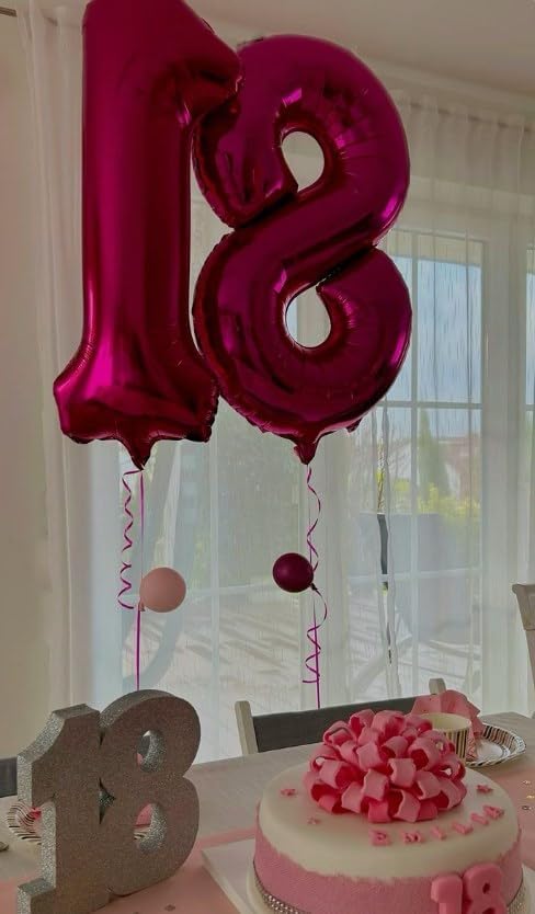 Hot Pink Number 8 Balloon 40 inch, Balloon numbers party supplies, deco photo - Image 8