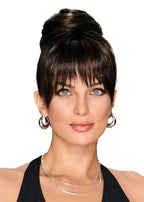 Hairuwear Hairdo Trendy Fringe and Bun Hairpiece With Fashionable Bangs and Side Piece, SS4/10 SS Iced Java