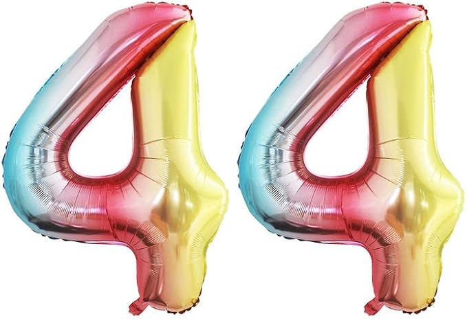 Rainbow Foil Balloons Number 4, Huge Number Balloons - Image 5