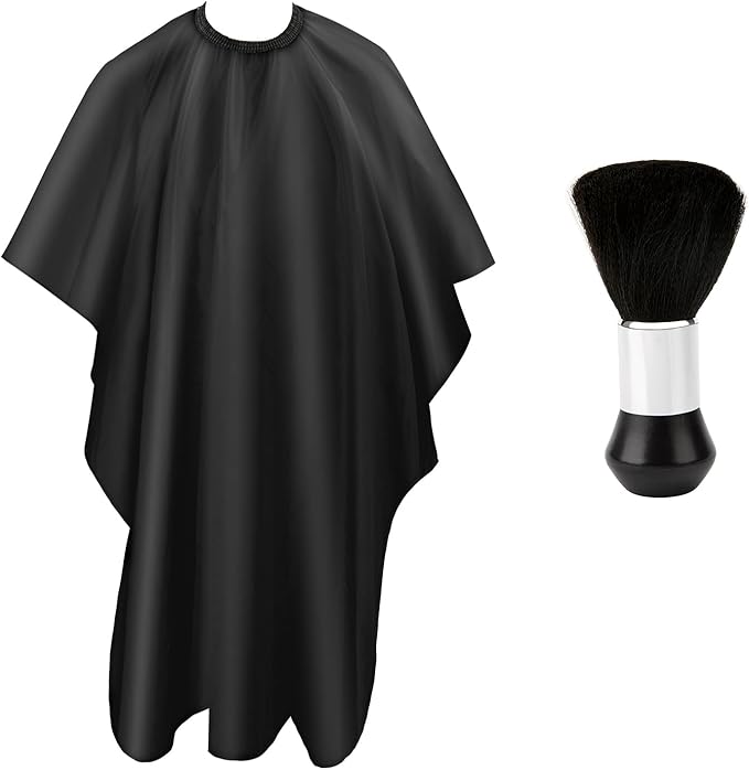 Hair Cutting Barber Cape Professional Haircut Salon Cape for Men Women (Black)
