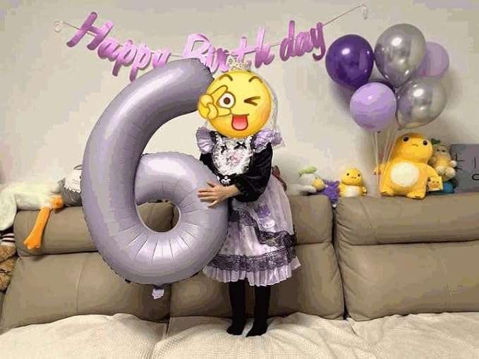 0 Balloon - Lilac Birthday Number Balloons, 40 Inch Decorations Men Women | - Image 9