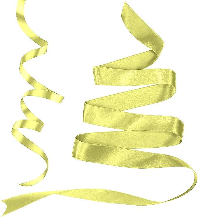 Yellow Ribbon for Gift Wrapping 3/8 in 25 Yards Satin Ribbon Lemon Yellow - Image 3