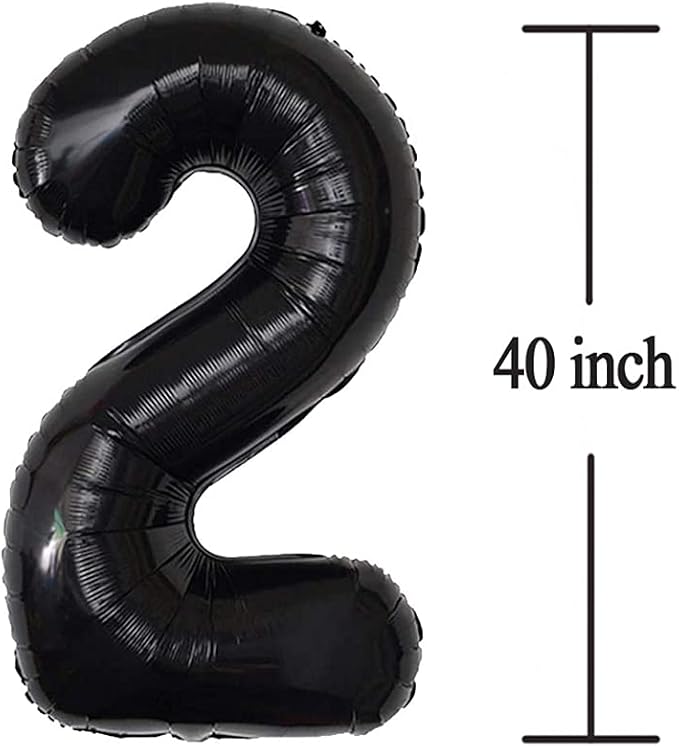 Jonhamwelbor 25 Number Balloons Black Big Giant Jumbo Number 25 Foil Mylar - Image 2