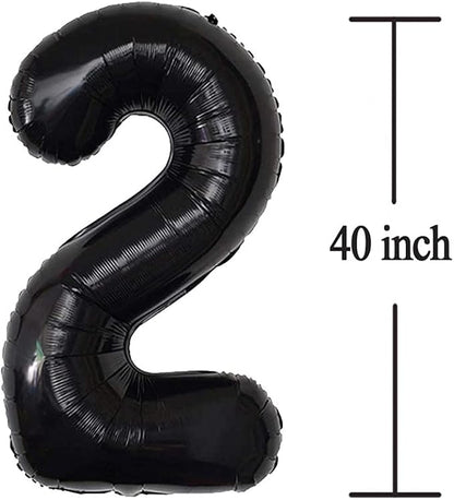 Jonhamwelbor 25 Number Balloons Black Big Giant Jumbo Number 25 Foil Mylar - Image 2