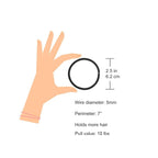 Minihope no-metal elastic hair ties, women's black thick large elastics, 5MM for thick hair 24 Count
