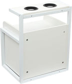 Suspended Salon Station for Hair Stylist, Wall Mounted Styling Salon Station Storage Cabinet w/2*Drawers &Hair Dryer Stand,Floating Nightstand Stylist Storage Cabinet for Home (Sliver+White)
