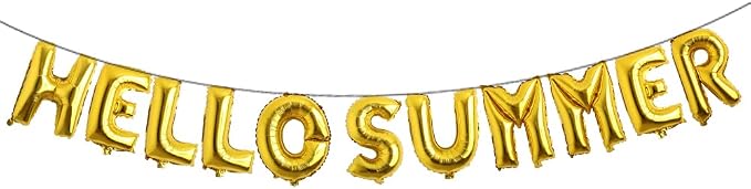 Hello Summer Balloons 16Inch Metallic Mylar Balloon by RUIANSI