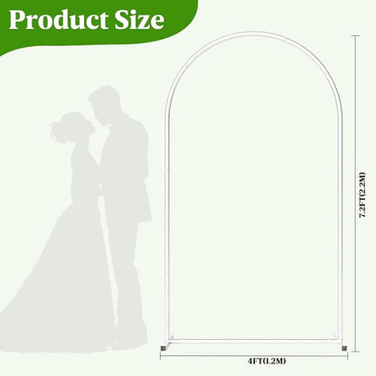 7.2FT Metal Wedding Arch Backdrop Stand, Stable Wedding Arch Frame - Image 3