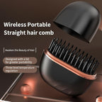 Mini Hair Straightener, Rechargeable Portable Cordless Hair Straightener Brush,Fast Heating with 3-Speed Temperature Control, Anti Scald Shell, Lightweight for Home Travel Gift (Black)