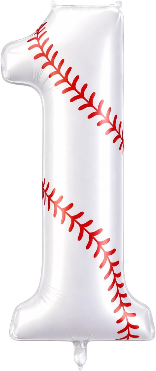 Jenaai Baseball Number 1 Balloons 40 Inch Baseball Theme Birthday Party by Jenaai