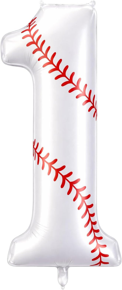 Jenaai Baseball Number 1 Balloons 40 Inch Baseball Theme Birthday Party by Jenaai