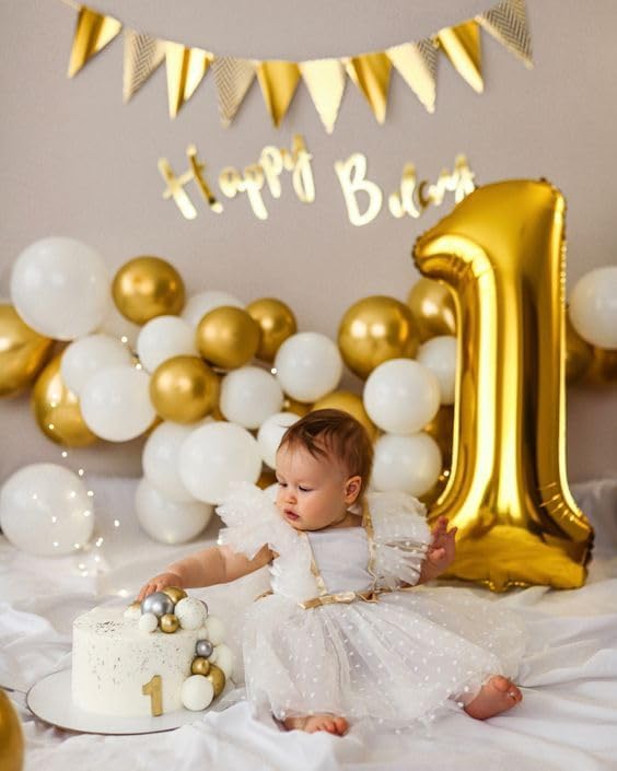 4 Balloon Numbers Birthday Decorations, 40In Gold Balloons - Image 3