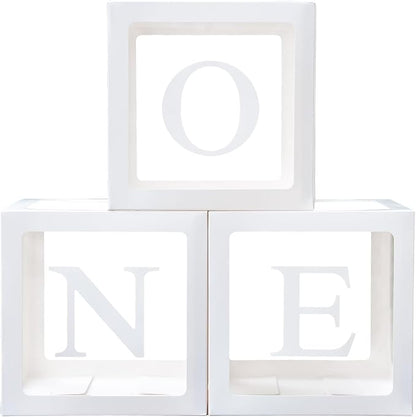 First Birthday Decoration for Baby Boy or Girl, Balloon 'ONE' Boxes for 1st by Unknown