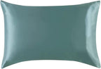 22 Momme Silk Pillowcase for Hair and Skin Made in USA,100% Pure Mulberry Silk Pillow Cases, 6A Grade Natural Organic Silk, Oeko-TEX Certified, Anti Aging, 1 Pack 20"x26" (Standard, Mineral Blue)