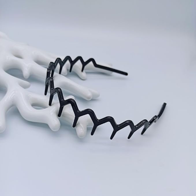 4Pcs Zigzag Headband Headband with Teeth Tooth for Women Girls Plastic Wavy Comb Zig Zag Black Plastic Tooth Hair Comb Hair Accessories