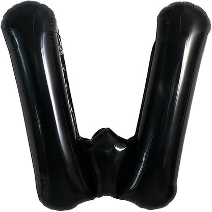 40 Inch Black Letter W Foil Balloon, Large Jumbo Mylar Helium Alphabet Balloon by Unknown