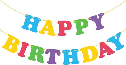 Colorful Happy Birthday Banner Rainbow Bunting Party Banner by Adecortalk