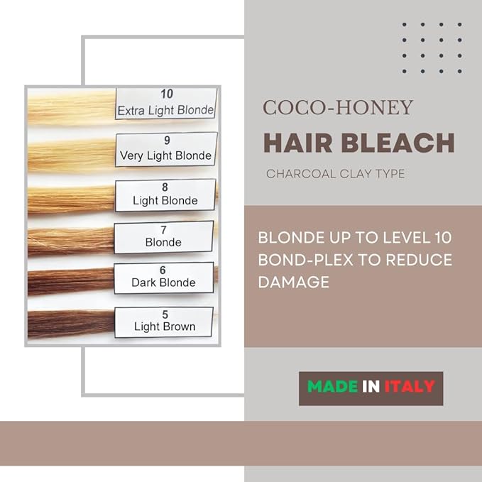 Hair Bleaching Powder for Dark Hair Lightening Blonde Hair Salon Quality Safe at Home (Charcoal 17.5 oz (500g))