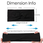 Artilady 6 Pack Wide Boho Headbands for Women - Soft Yoga Elastic Hair Bands for Girls Workout Running Sport Headwrap Non-slip Breathable (Ebony)