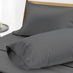 THREAD SPREAD 100% Egyptian Cotton Pillow Cases - 1000 Thread Count Pillow Cases Queen/Standard Size Set of 2, Soft, Breathable Extra Long Staple Sateen Weave Cotton Pillow Cover for Bed - Dark Grey