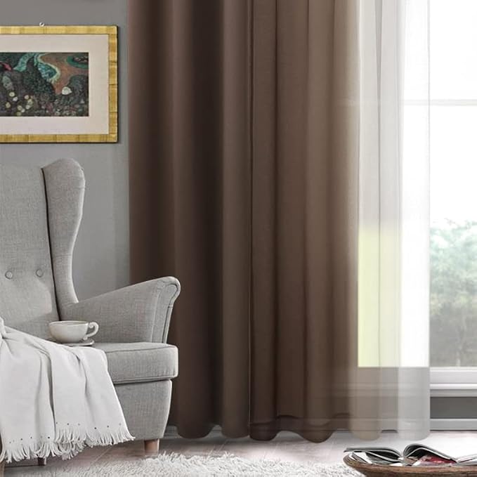 DWCN Faux Linen Ombre Sheer Curtains - Image 7