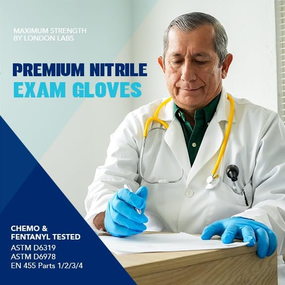 Sky Blue 5 Mil Nitrile Exam Gloves Disposable Latex Free | Medical Rubber Gloves for Doctors, EMT, First Aid Kit, Food Service & Cleaning | Bulk Nitrile for Mechanics (1000 CT) - Small