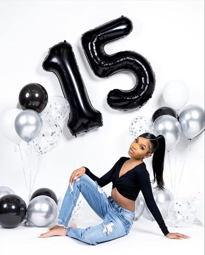 Number Balloons 25 Balloon 40 inch Black - Image 4