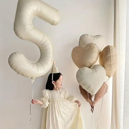 40 inch Cream White Number Balloon Giant Foil Helium Balloons Beige Number 9 - Image 7