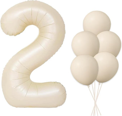 40 Inch Beige Large Number 2 Foil Balloon Set | by Home