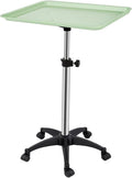 Salon Rolling Tray, Height Adjustable Tattoo Tray Rolling Cart, Storage Utility Trolley for Spa, Beauty Salon Service, Hairdresser Cart with Wheels, Black (Green)