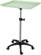 Salon Rolling Tray, Height Adjustable Tattoo Tray Rolling Cart, Storage Utility Trolley for Spa, Beauty Salon Service, Hairdresser Cart with Wheels, Black (Green)