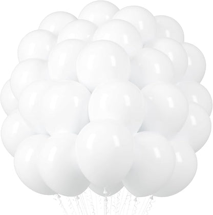 Voircoloria 66pcs White Latex Party Balloons, 12inch | by Voircoloria