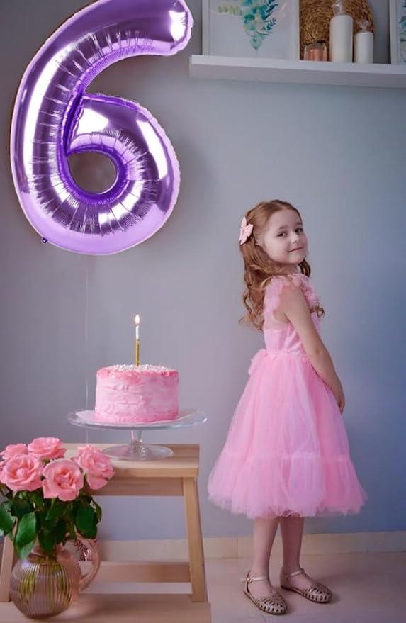 Number 0 Balloon Birthday Decorations, 40In Purple Balloons - Image 5