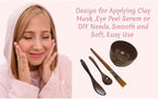Face Mask Mixing Bowl Set Brown Wood,4 Pack Diy Facial Tools For Skin Care,Facemask Mixing Tool Kit With Facial Mask Bowl,Spatula,Spoon,Brush Applicator,Facial Esthetician Supplies