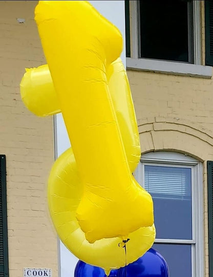 Number Balloons 1 Balloon Yellow - Image 3