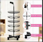 Braiding Hair Rack Standing with 140 Pegs, Height Adjustable Hair Extension Holder with Wheels, Braiding Rack Stand for Hair with Phone Holder for Displaying & Separating Hair (Black)