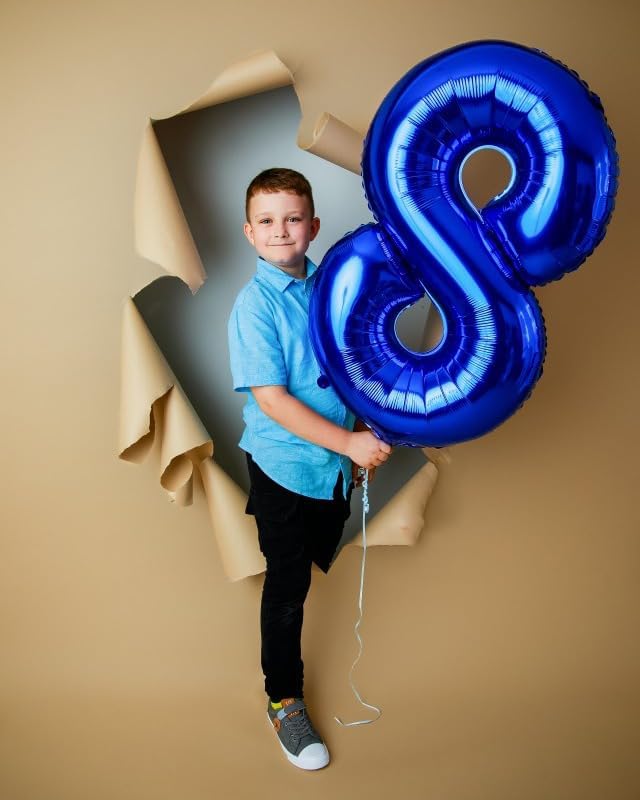 Navy Blue 8 Balloon - Image 2