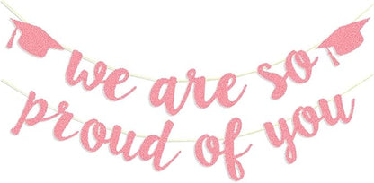 2026 Graduation Banners Party Decorations Rose Gold Glitter Grad Banners | by TrlaFy