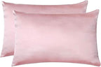 100% Mulberry Silk Pillowcases Set of 2 for Hair and Skin and Super Soft and Breathable King Size Nature Silk Pillowcases (King, Pink)