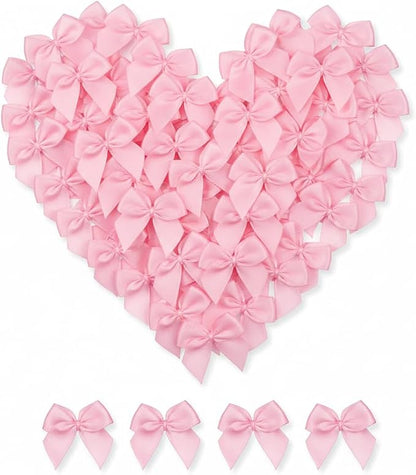 100 Mini Satin Ribbon Bows, Small Bows by GAJILON