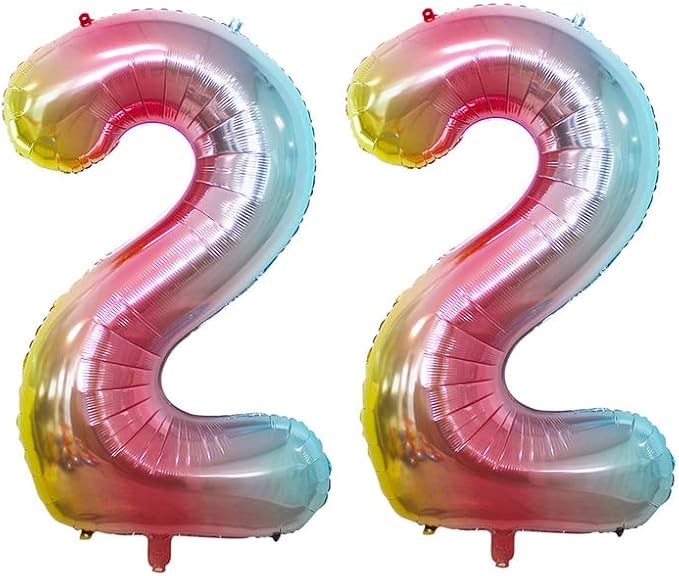 Rainbow Foil Balloons Number 2, Huge Number Balloons - Image 5