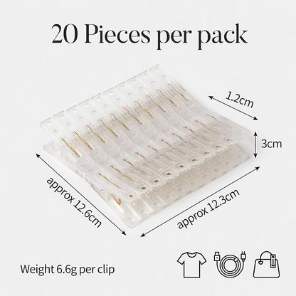 20 Pack Clear Square Plastic Clips - Image 4